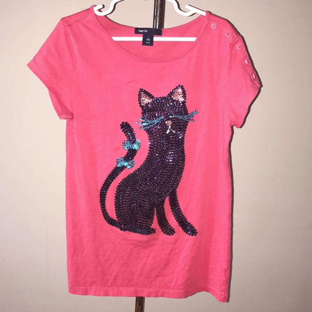 Girls gap sequined tee